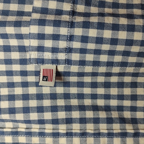 Ralph Lauren Jeans Co. Retro Vintage Blue & White Checker Plaid Shirt, Size XL - Picture 2 of 8